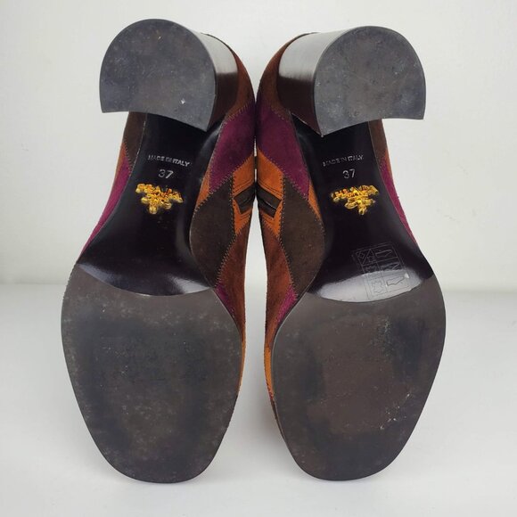 Prada Multicolor Geometric Ankle Boots - Picture 6 of 11